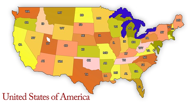 USA map lower 48