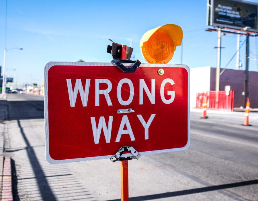Wrong-way sign